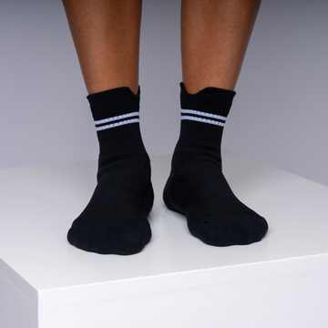 Stridely Athletic Sport Socks Collection – Breathable, Moisture-Wicking, Compression Support for Running & Workouts | Blue, Gray, White, Black